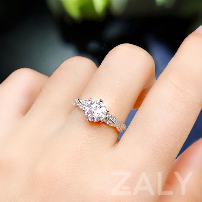 Nhẫn nữ bạc đính đá lấp lánh Hàn Quốc cá tính không gỉ - Zaly N16