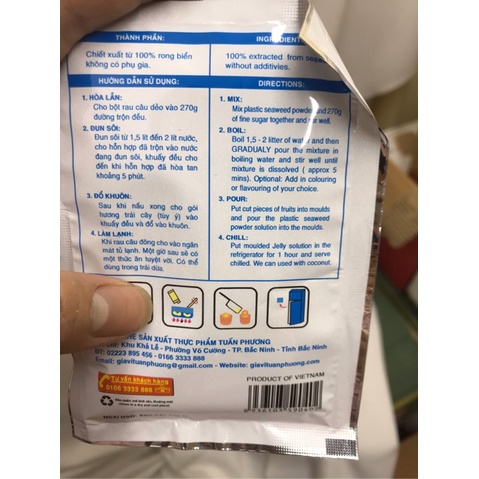 Bột rau câu dẻo 10g