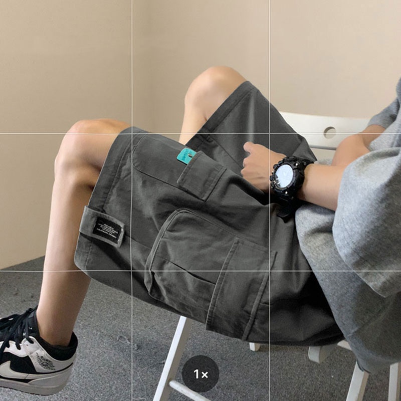 Quần Short Ống Suông Rộng Nhiều Túi Chống Mài Mòn Thời Trang Mùa Hè Cho Nam