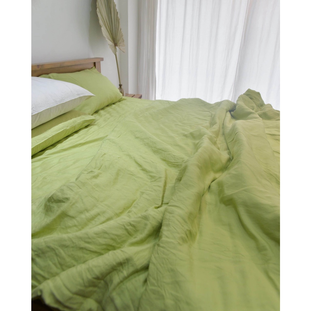 Ga chun/ga trải Linen Bamboo - Xanh lá 55