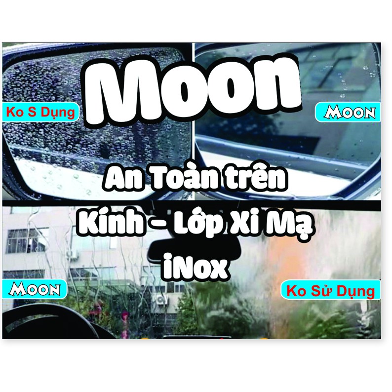 Moon 90ml- Siêu Tẩy Ố - Cặn Canxi - Váng 7 Màu Trên Kính Otô Vết gỉ Sắt - Cặn Bám Lâu Ngày Trên Vòi Labo - Inox Moon - M