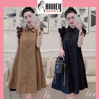 Đầm Bầu Váy Bầu Thiết Kế Đẹp Cổ Đức Sơ Mi Sát Nách Mùa Hè HD2644 Honey Mommy