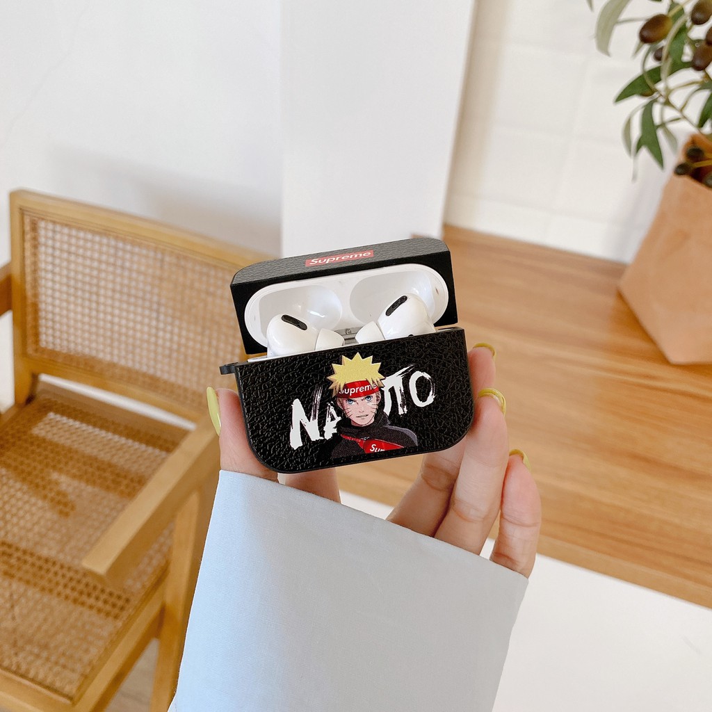 Vỏ Bảo Vệ Hộp Sạc Tai Nghe bluetooth Không Dây Airpods gen 3 pro Hình Vuông Họa Tiết Naruto Luffy