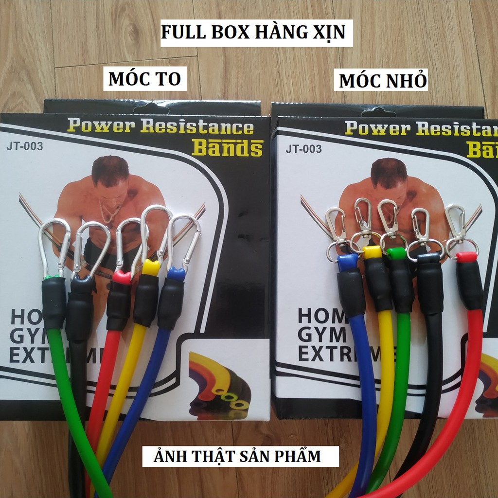 Bộ 5 Dây Kéo Tập Ngũ Sắc Tập GYM - Đàn Hồi Kháng Lực Tập Thể Hình (Full BOX Phụ Kiện)