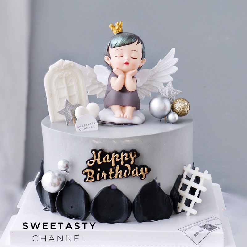 Phụ Kiện Trang Trí Bánh Kem Hình Búp Bê Em Bé Đang Ngủ Dễ Thương