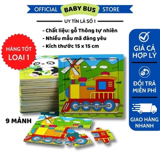 Combo 10 tranh ghép gỗ 9 mảnh tổng hợp ptgt và con vật,hình đẹp