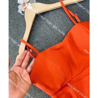 Váy 2 dây cam đất ( Ảnh thật chụp sàn )