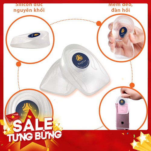 Lót độn đế silicon nguyên khối trong suốt tăng 1cm, 2cm hoặc 3cm chiều cao - buybox - BBPK47 - (1 cặp) - Hàng nhập khẩu