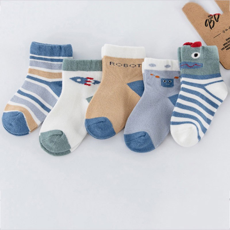 Set 5 Đôi Vớ Cotton Xinh Xắn Dành Cho Bé