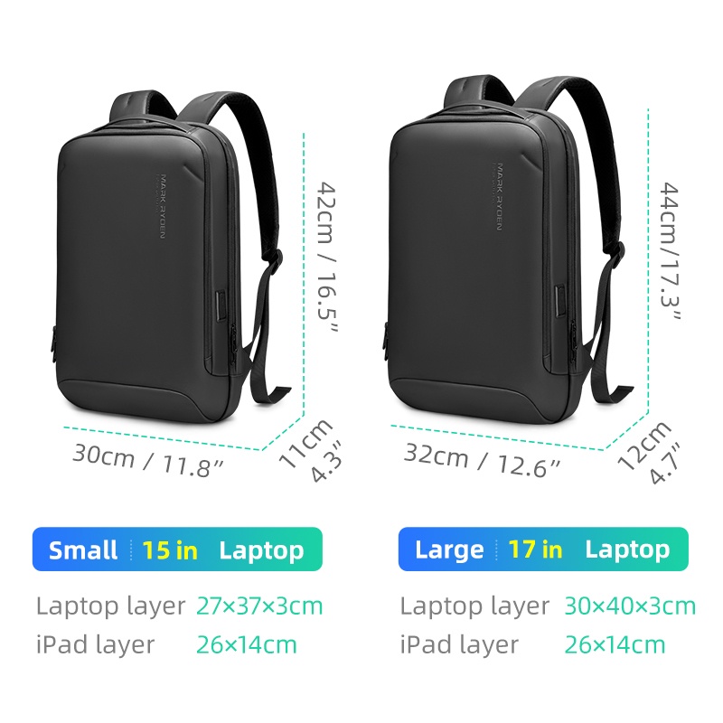 Ba Lô Công Sở MARK RYDEN Làm Từ Nylon YKK Có Khóa Kéo Dùng Đựng Laptop Tiện Lợi