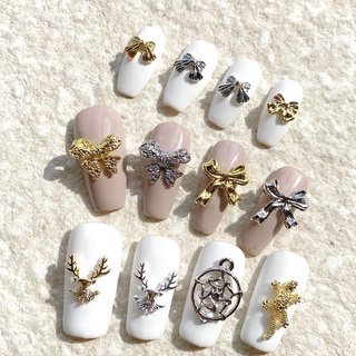 Charm nail kim loại - charm hươu, charm nơ nhiều mẫu