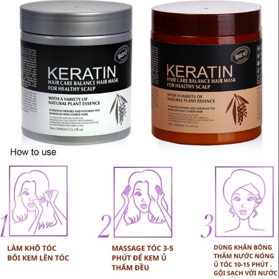 Kem Ủ Tóc Keratin Collagen 1000ml Lavender Brazil Nut - Ủ Hấp Tóc Cung Cấp Dưỡng Chất KERATIN Tự Nhiên UT08