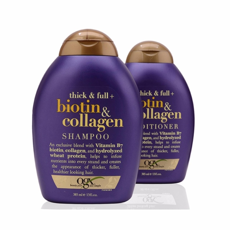 Bộ dầu gội, xả chống rụng và kích thích mọc tóc Thick &amp; Full Organix Biotin &amp; Collagen