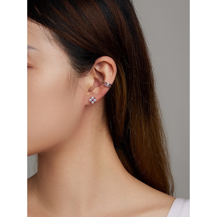 BAMOER Set Bông Tai Bạc 925 HìNh Vỏ ỐC Và Hoa ThờI Trang Cho Nữ