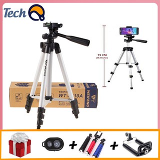 Tripod điện thoại và máy ảnh wt-3110a chính hãng, tặng kèm chân bạch tuộc, kẹp điện thoại và remote