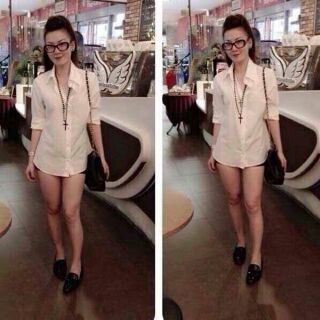 Áo sơ mi form dài giấu quần