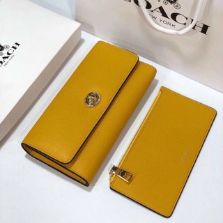 Set ví Coach dài cho nữ phối da coach