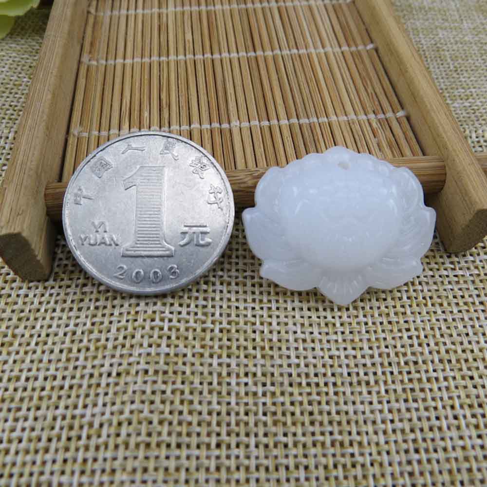 Set 2 dây chuyền mặt đá khắc hoa sen đơn giản thời trang