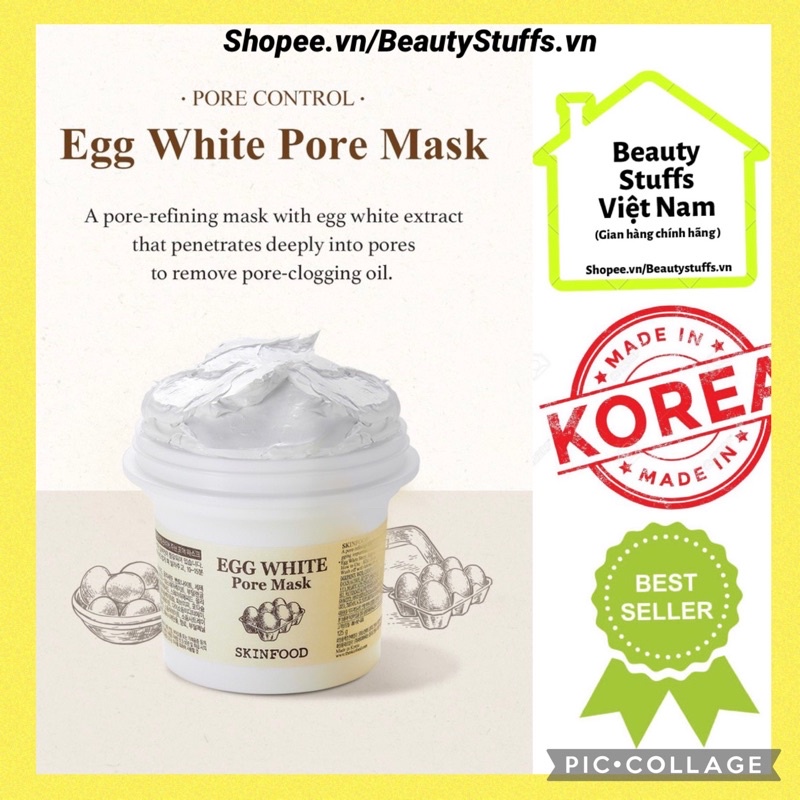(Date 2025) Mặt nạ lòng trắng trứng gà Egg White Pore Cleansing & Tightening Mask Wash Off 125g