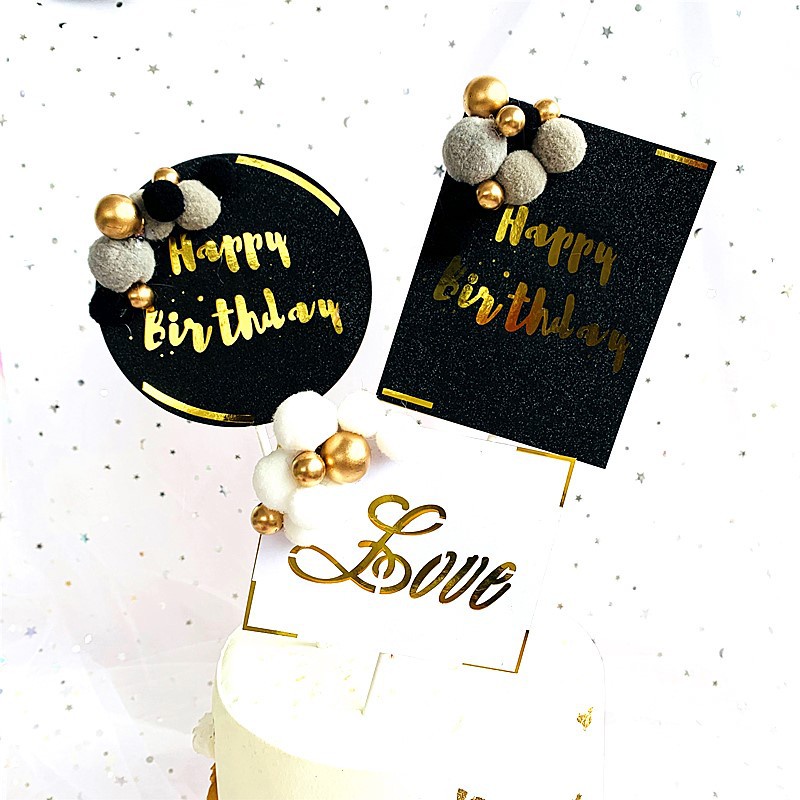 Phụ Kiện Trang Trí Bánh Kem Chữ happy birthday Dễ Thương