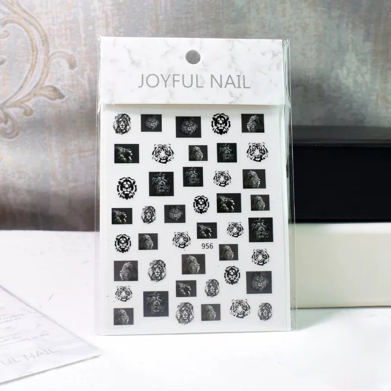 Sticker dán móng tay hoạ tiết con sư tử,hình dán móng tay hoạ tiết con sư tử trang trí móng tay nail