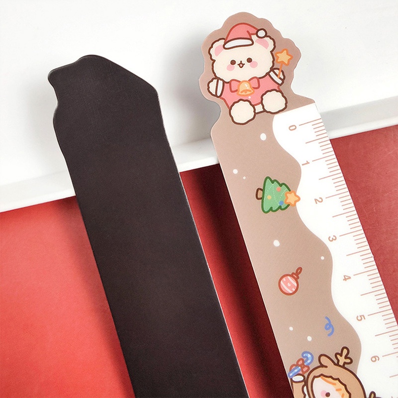 Thước Kẻ Mềm Nam Châm Hình Tuần Lộc Giáng Sinh Hoạt Hình 15cm