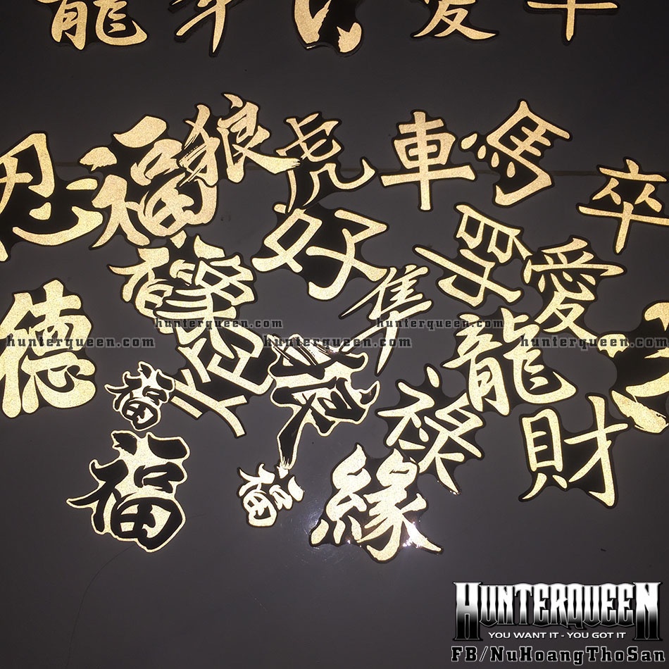 Tem PHẢN QUANG 3M chữ Tàu thư pháp. Decal cao cấp chống nước, không bay màu. Độ dính cực kì cao