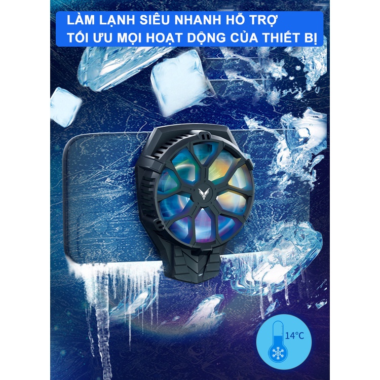 Quạt tản nhiệt sò lạnh FY01 kẹp cao su tản nhiệt cao cấp cho điện thoại tích hợp led RGB