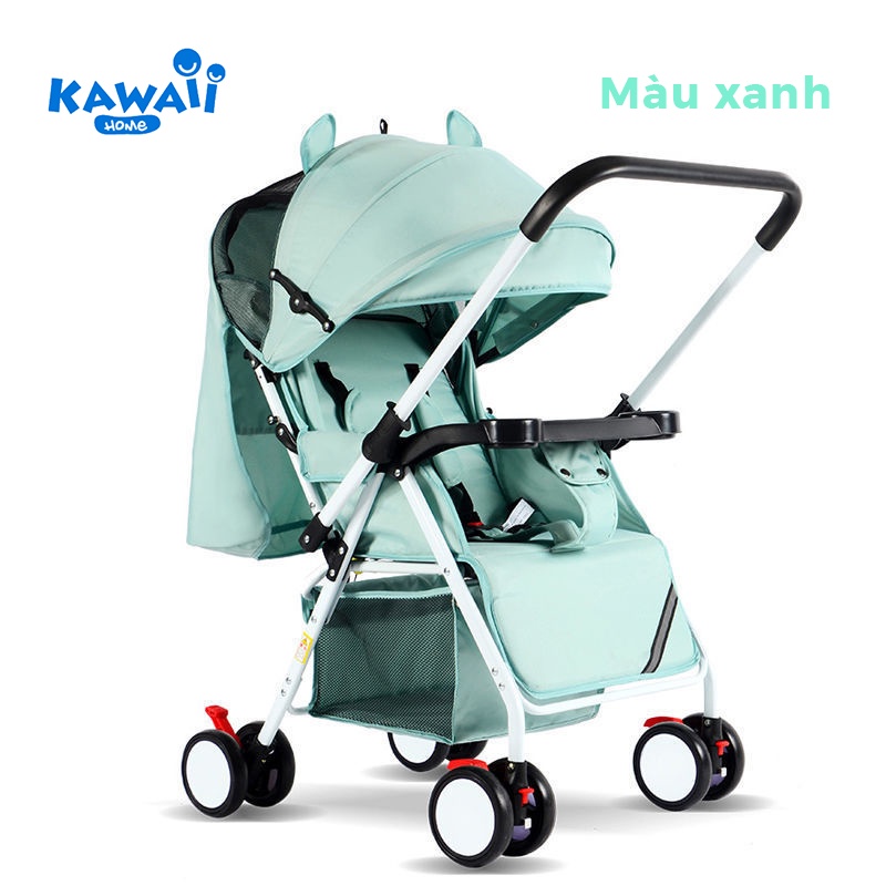 Xe đẩy hai chiều em bé KAWAII HOME, Xe đẩy gấp gọn đa năng - Bảo hành 3 năm