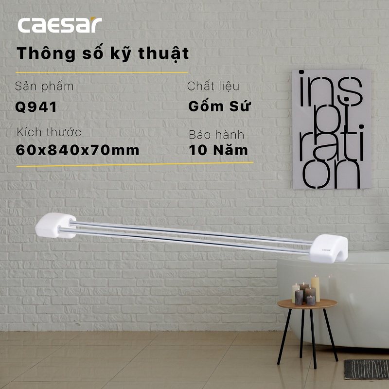 Giá treo khăn sứ  INOX CAESAR Q941