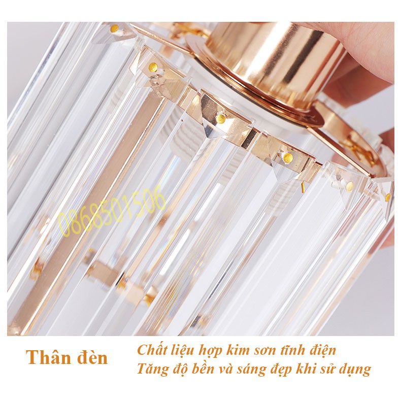 FreeShip Đèn Thả Trần - Đèn Thả Bàn Ăn MINA Pha Lê Trang Trí Hiện Đại - kèm bóng LED và đế ốp trần-bảo hành 1 năm