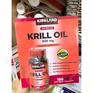 Thực phẩm chức năng Dầu nhuyễn thể Kirkland Krill Oil 500mg 160 viên của Mỹ