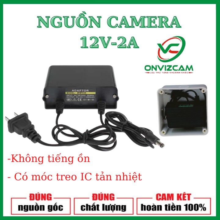 Nguồn 12v 2a, Adapter DC 12V-2A, có móc treo, sử dụng cho camera, máy bơm mini, đèn led, bảng quảng cáo