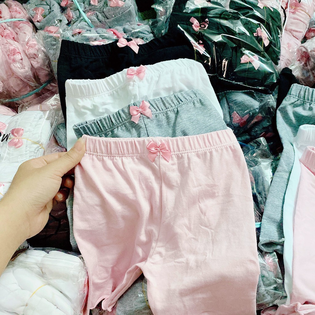 Quần đùi cho bé, quần legging mùa hè cho bé gái chất cotton co giãn 4 chiều Xu Xu Kids size từ 7 đến 18kg