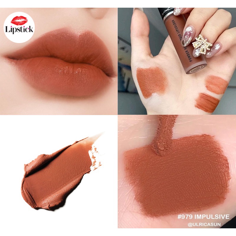 Son môi MAC chính hãng powder kiss liquid lipcolour , son kem lì lâu trôi Lipstick 5ml