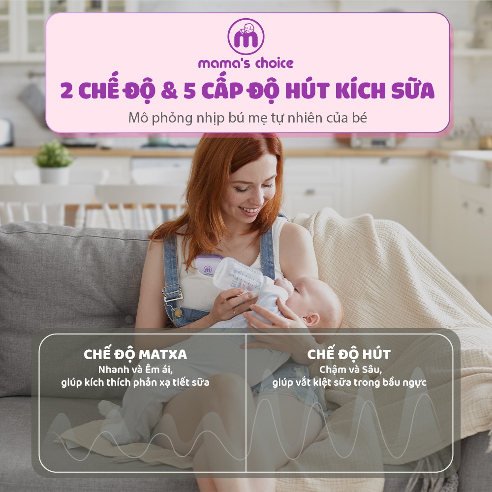 Máy hút sữa không dây Mama's Choice, pin sạc tiện lợi, giúp mẹ vắt sữa rảnh tay mọi lúc mọi nơi