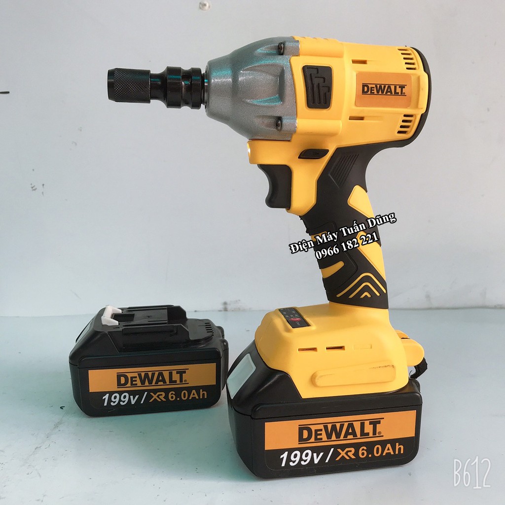 Siết bulong DEWALT 199V 100% đồng  - Máy Siết Bu Lông , Máy Bắt Vít - Tặng 1 đầu chuyển vít, khẩu 22