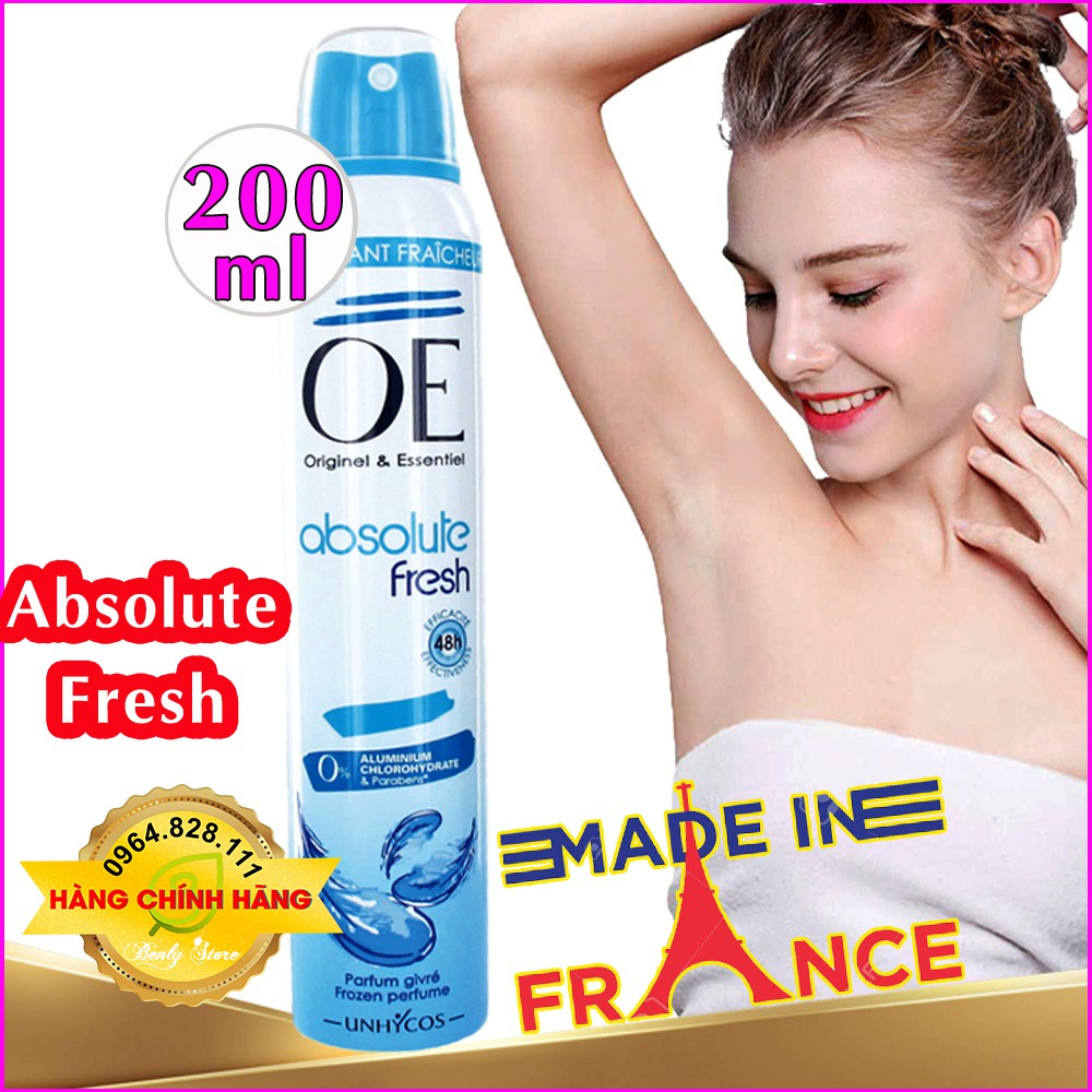 Xịt thơm, xịt khử mùi nữ [200ml], ngăn ngừa mùi hôi cơ thể, Có thể thay thế nước hoa- xịt nách OE Pháp- lăn nách | BigBuy360 - bigbuy360.vn