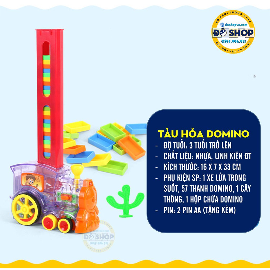 [LOẠI XỊN] Đồ Chơi Tàu Hỏa Domino Phát Nhạc Phát Sáng Dành Cho Bé TD1 (Tặng Kèm Pin) - Đô Shop