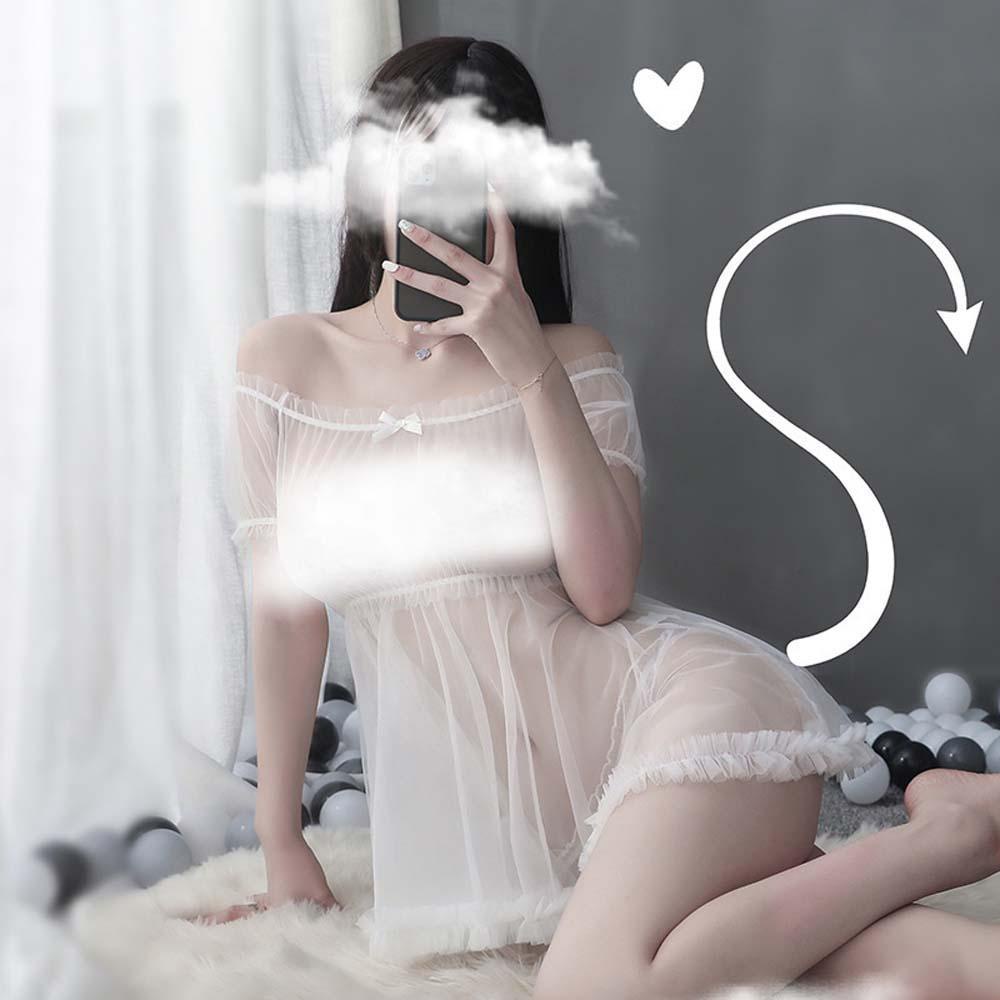 Đầm Ngủ Phối Ren Siêu Mỏng Kiểu Dáng Quyến Rũ Cho Nữ