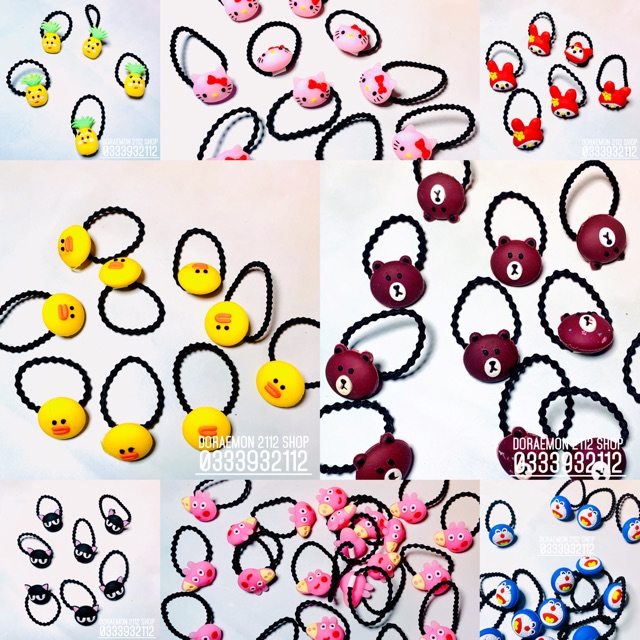 Cột tóc hình thú nhiều màu