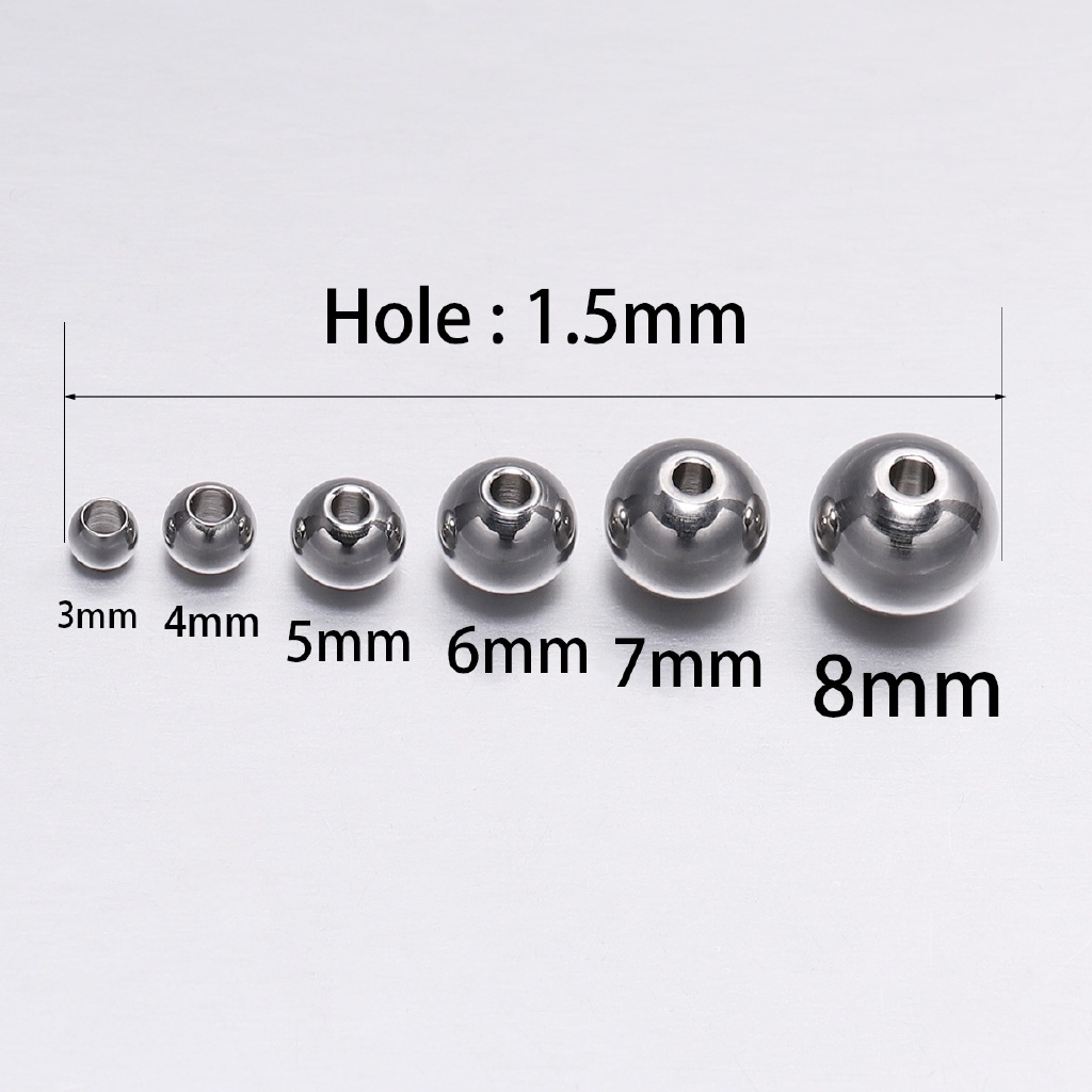 St.kunkka 100 cái / túi Hạt thép không gỉ 3-8mm cho đồ trang sức handmade