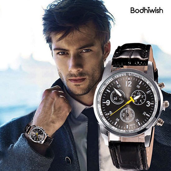 Đồng Hồ Đeo Tay Dây Giả Da Thời Trang Cho Nam