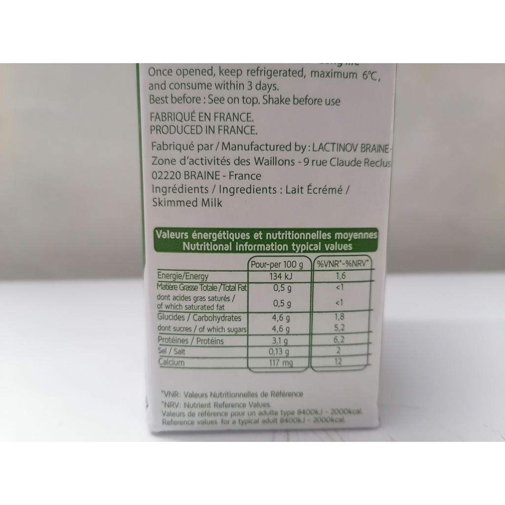 PROMESS  SỮA TƯƠI TIỆT TRÙNG KHÔNG BÉO  UHT Skimmed Milk