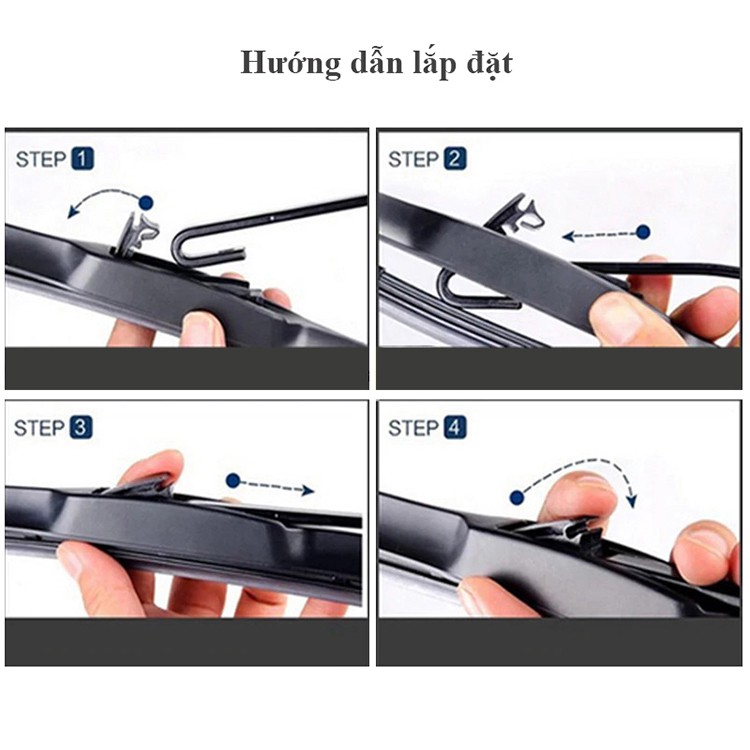 Gạt Mưa Silicone Hybrid 3 Khúc CAO CẤP Thay Tại Nhà Chỉ Mất 3 Phút