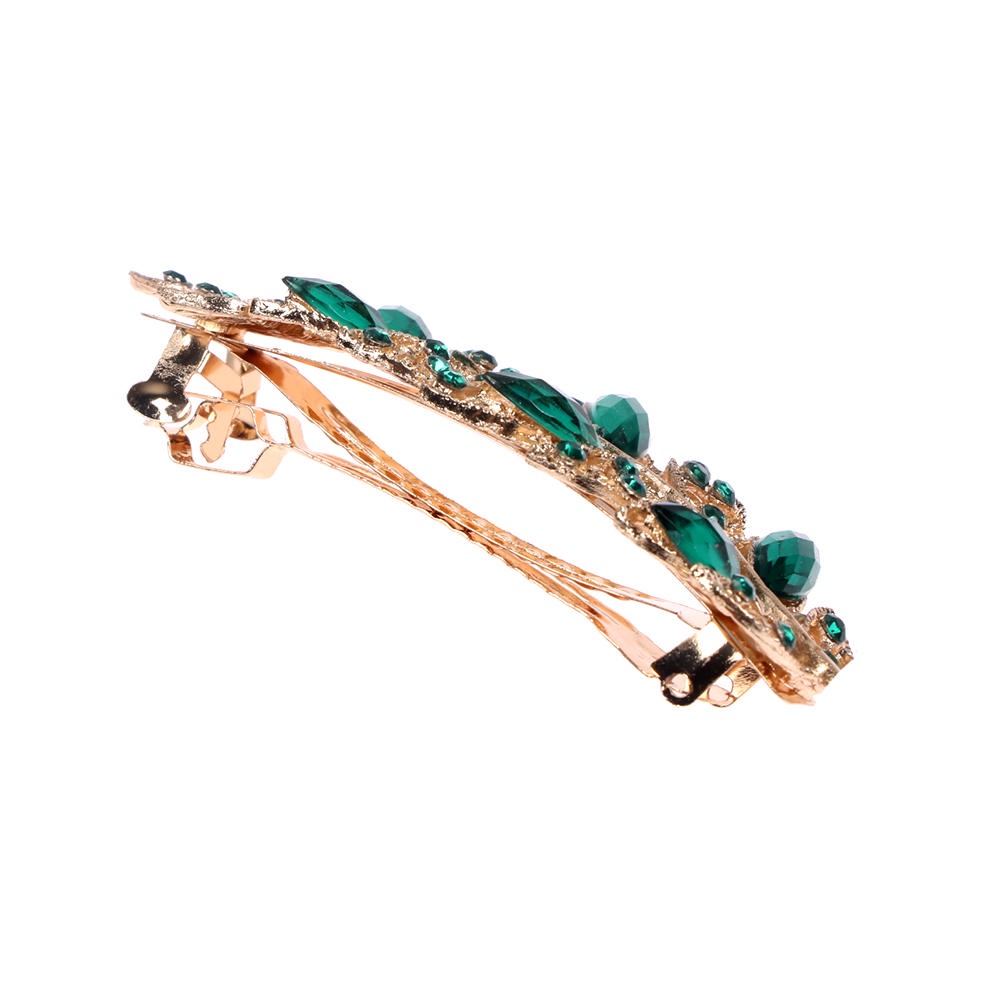 1 kẹp tóc hình chiếc lá đính pha lê và hột cực sang trọng