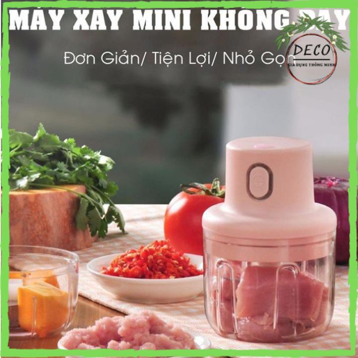 MÁY XAY TỎI ỚT MINI ĐA NĂNG ✅FREESHIP✅ - SẠC PIN CAO CẤP - XAY TỎI ỚT, HÀNH, RAU CỦ QUẢ DUNG TÍCH 250ML✯✯✯✯✯