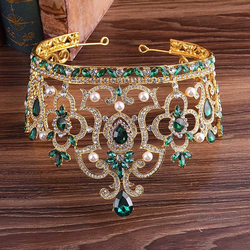 GETNOIVAS Vương Miện Đính Đá Lấp Lánh Sang Trọng Cho Cô Dâu