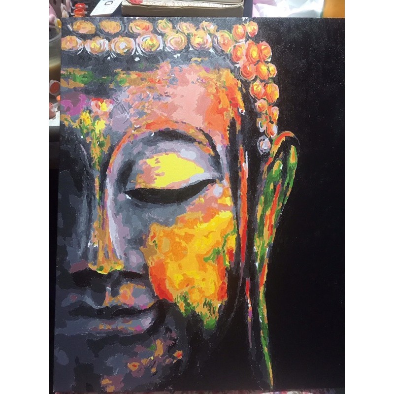 Tranh sơn dầu số hoá có khung  LIM Art - Tranh tô màu theo số Phật giáo