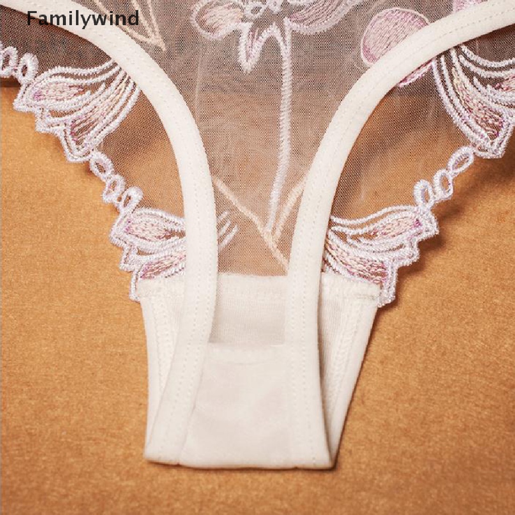 Quần lót cotton lưng thấp phối ren thời trang quyến rũ cho nữ